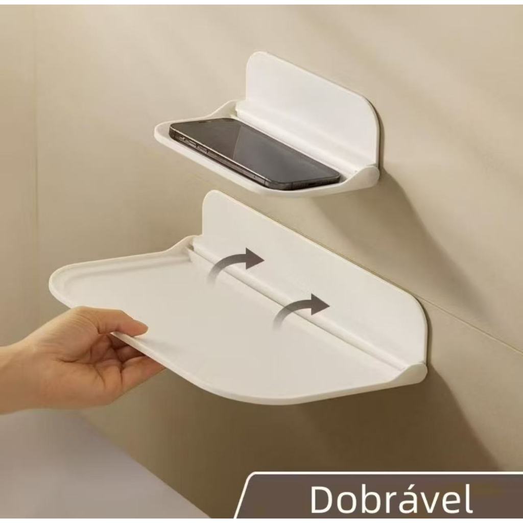 Prateleira Organizadora sem Furo Dobrável -Capacidade | Cozinha, Banheiro, Quarto, Lavanderia | Fácil Instalação em Oferta na Shopee