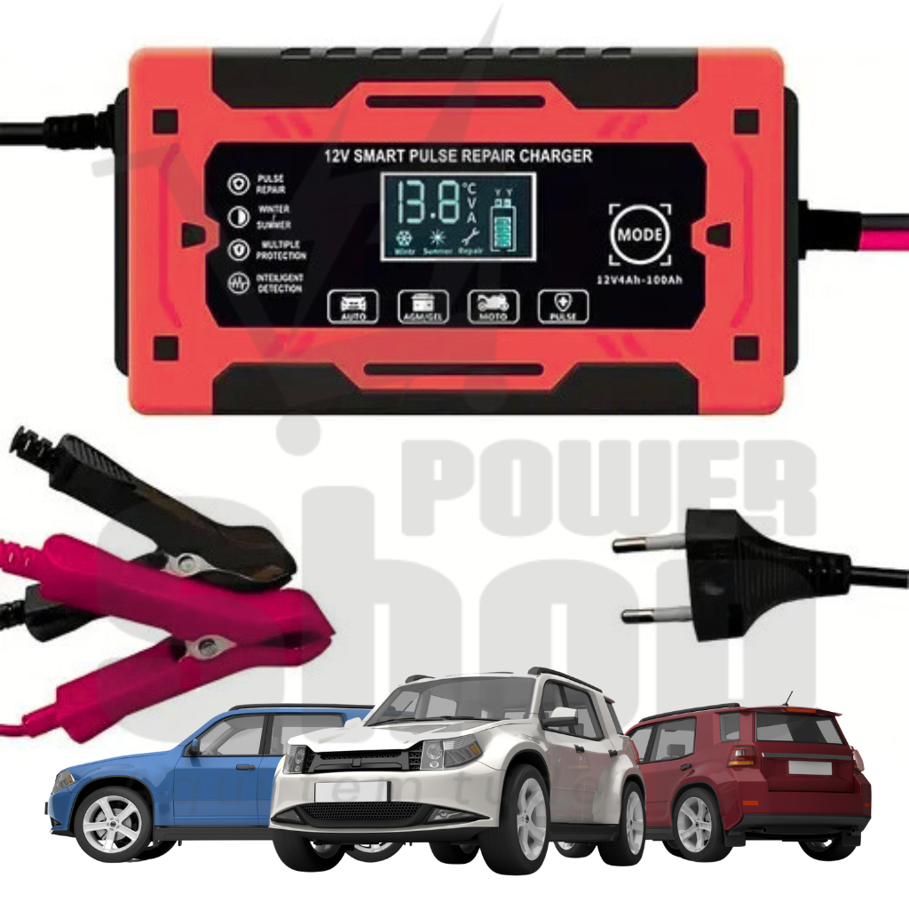 Carregador de bateria automotivo inteligente 12 V  Display Digital Automático Energia Reparação Puls