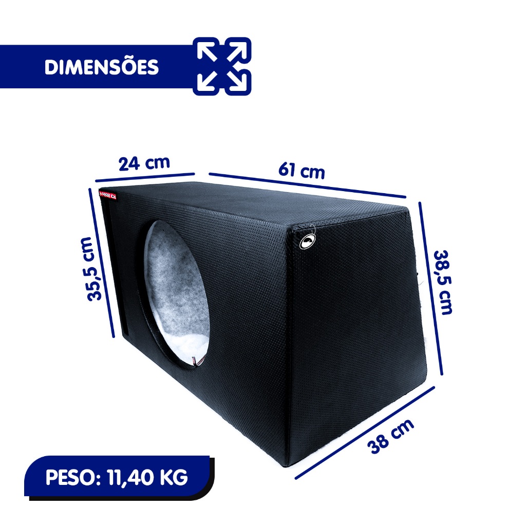 Caixa Trio 1 Subwoofer 12" Duto Reto 50 Litros Regency — imagem 2 de 2