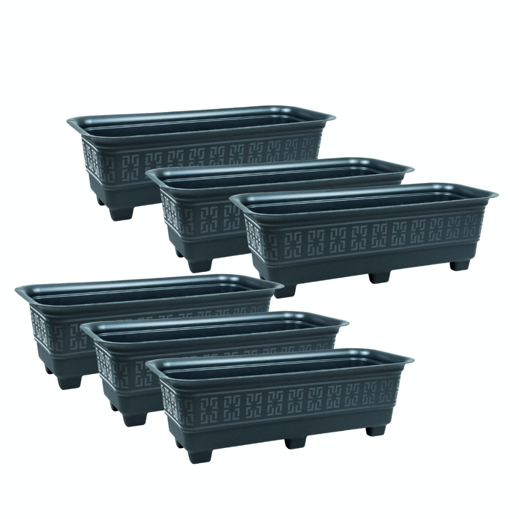 KIT VASO  FLOREIRA JARDINEIRA PRETA 6 LITROS PLÁSTICO RESISTENTE