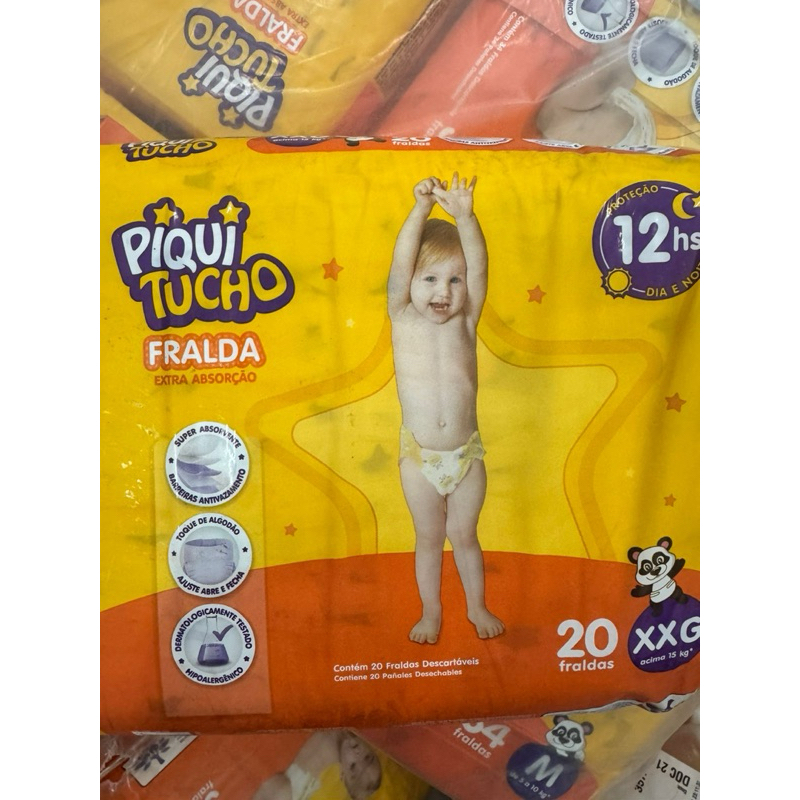 fralda infantil piquitucho/pequerrucho primeira linha todos os tamanhos