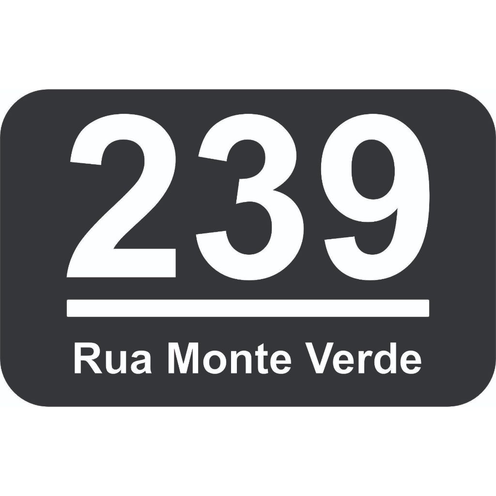 Placa de endereço 10x20cm para casa, empresa, condomínio - 100% acrílico - não usamos adesivo!