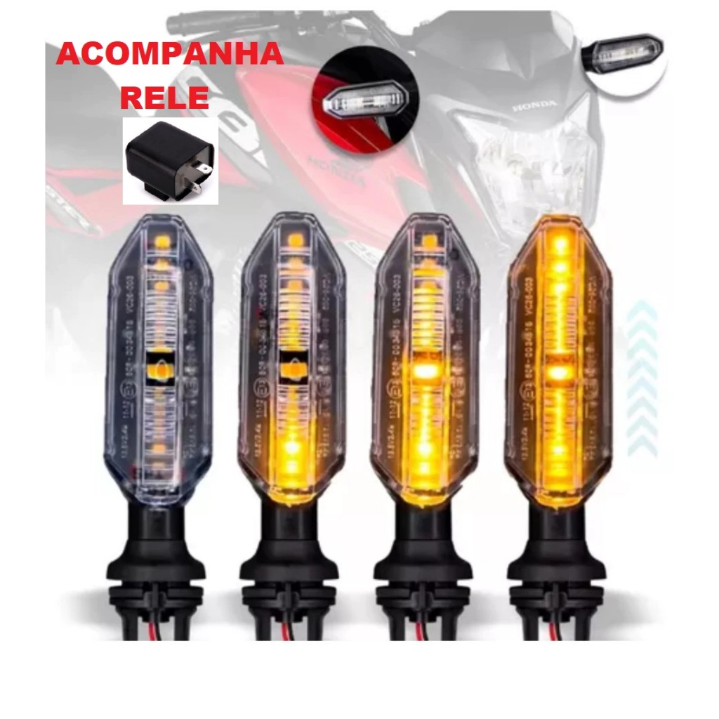 Pisca Moto Seta Led Sequencial Honda Cb250f Cb Twister Xre Fan Titan Coxim em Oferta na Shopee