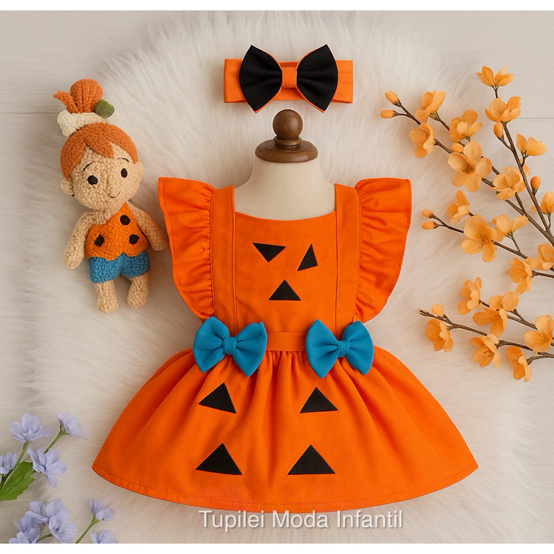 Romper Temático/ Jardineira / mesversario/ salopete / Pedrita bambam