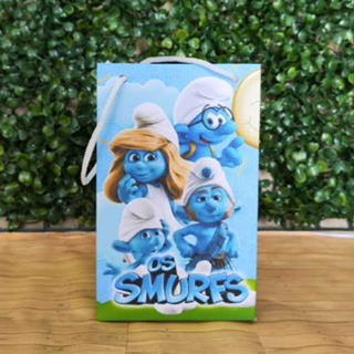 Sacolinha Surpresa Personalizada Lembrancinha OS SMURFS PEGUE E MONTE em Oferta na Shopee