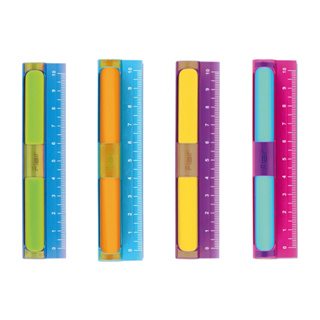 REGUA E BORRACHA FLAIR 10CM - TRIS em Oferta na Shopee