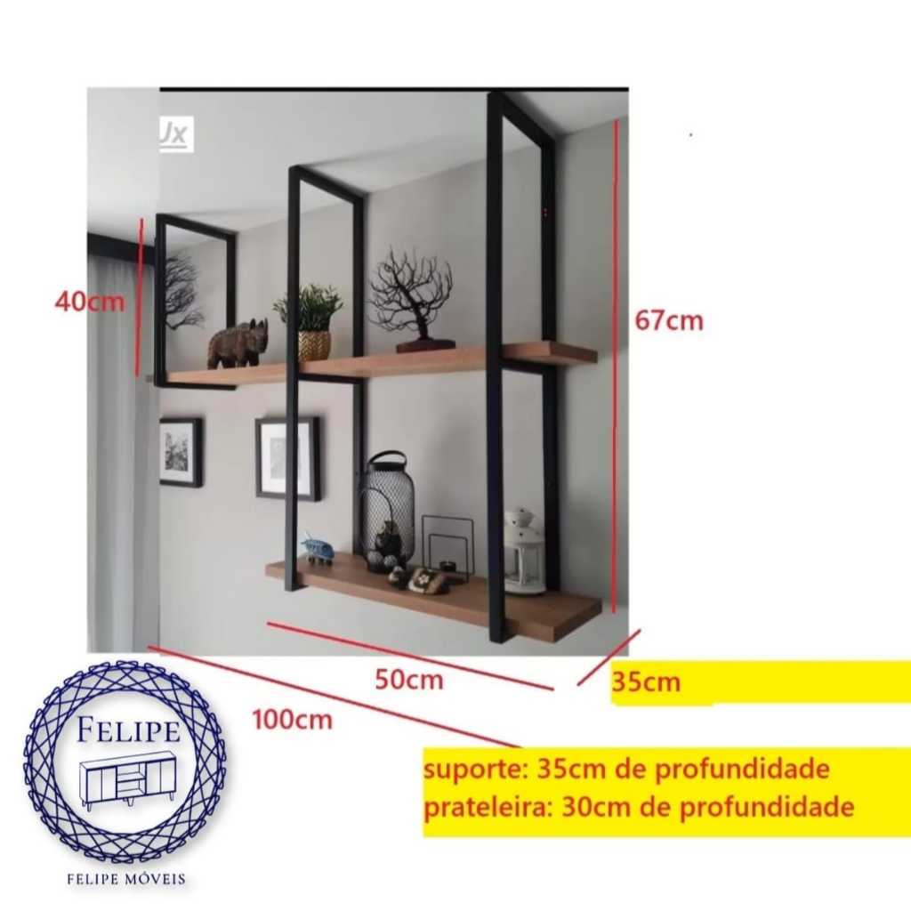 KIT PRATELEIRA LUX G 67X40X35 MDF 30 CM