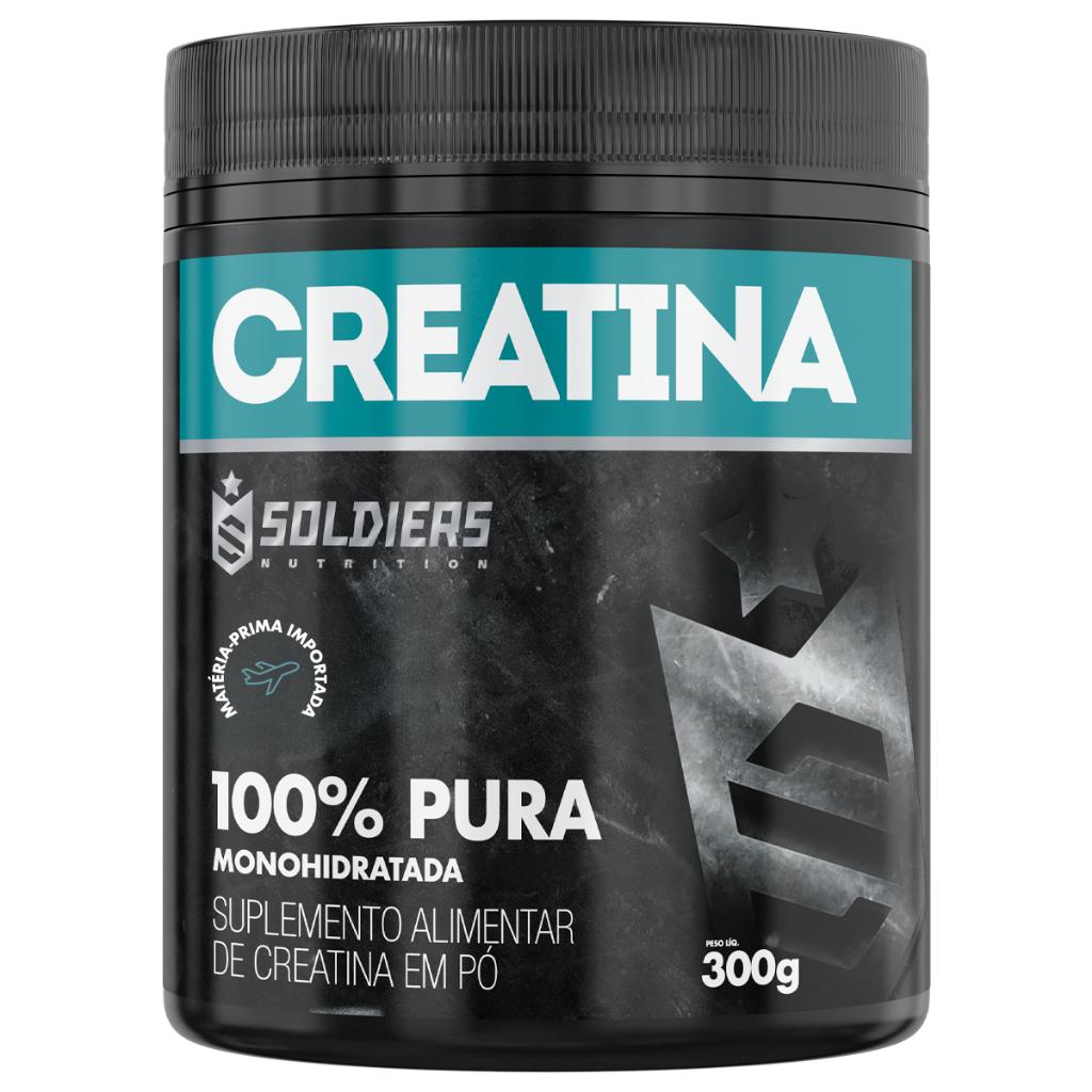 Creatina Monohidratada Pote 300g - 100% Pura Importada - Soldiers Nutrition