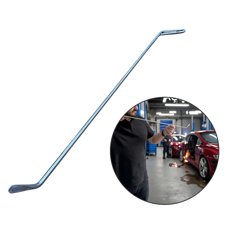 Ferramenta Martelinho De Ouro Pdr Tools Alavanca Aço Inox 68cm Funilaria Reta Durável Polida