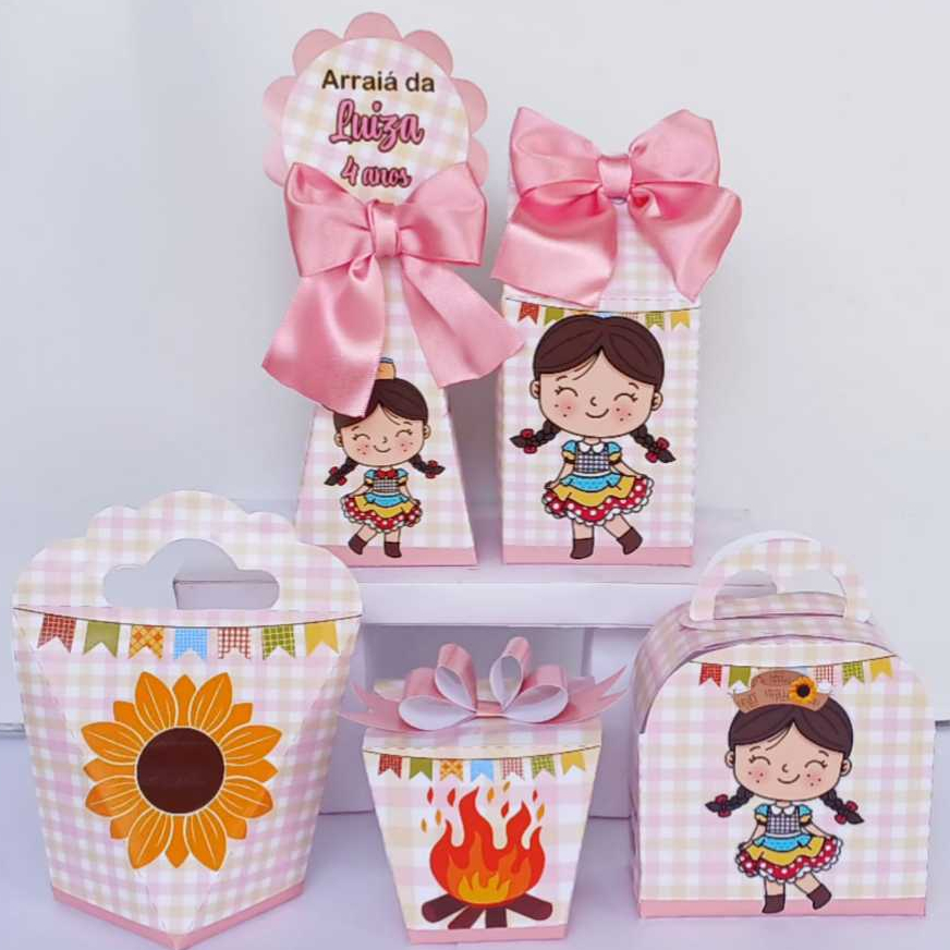 Kit Caixas Festa Junina /Lembrancinha/Personalizado/Festa Infantil/Aniversário/São João