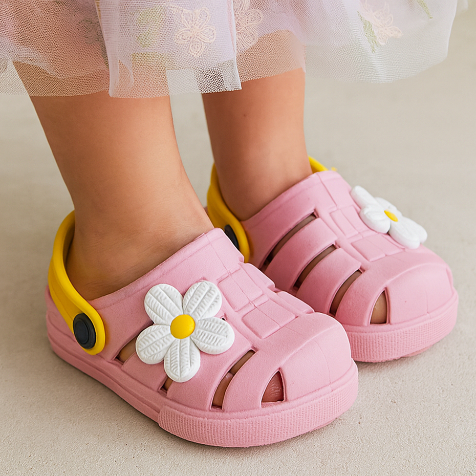 Sandália Infantil Florzinha Papete De Menina Confortável Flexível Várias Cores