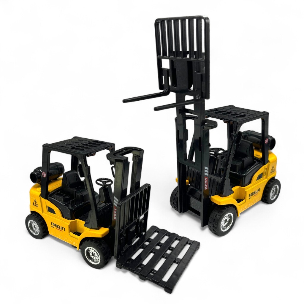 Miniatura Empilhadeira Brinquedo Metal Fricção Garfos Móveis Pneus de Borracha