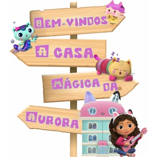 A casa magica da Gabby placa bem vindos setas display em MDF Personalizado em Oferta na Shopee