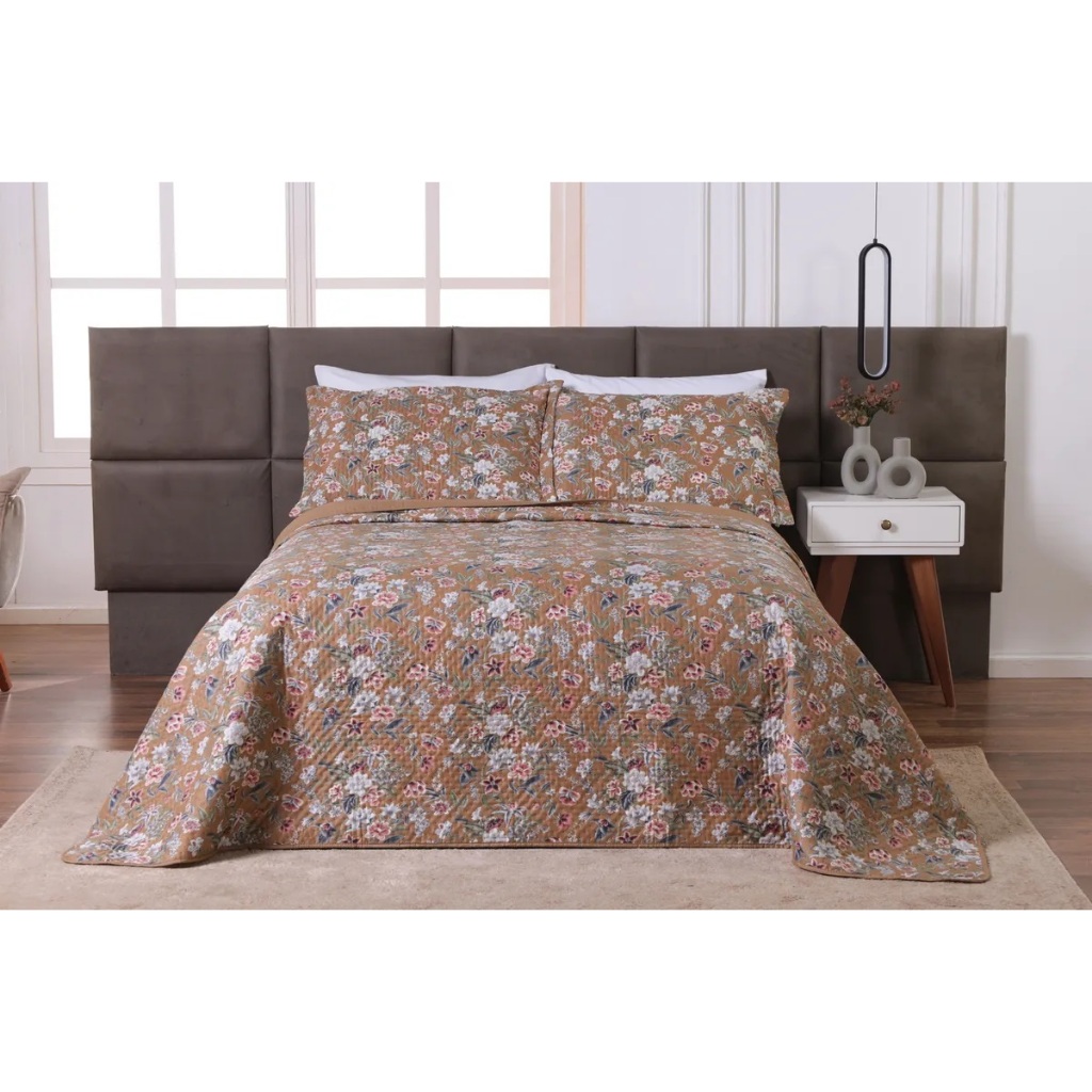 Cobre Leito cocha Casal Dupla Face 3 Peças com Fronhas Estampas Sortidas Decoração