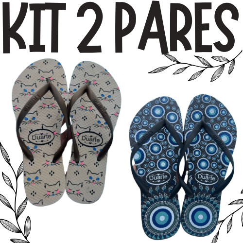 Kit 2 Pares de Chinelo Feminino Adulto Mais Vendidos Envio Imediato