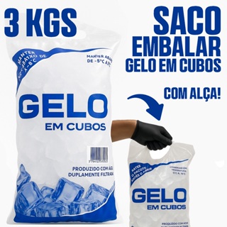 Saco 3 Kgs Para Embalar Gelo Em Cubos Com Alça Reforçada - Embalagem Para Produção de Gelo em Oferta na Shopee
