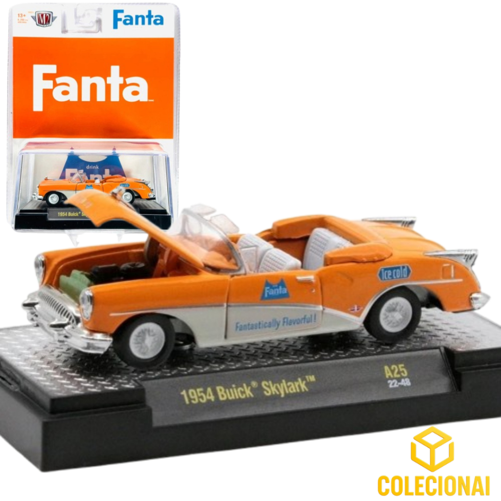 Miniatura 1:64 1954 Buick Skylark Conversível Fanta M2 Machines Die-Cast Carro Clássico Colecionável Raro Lacrado