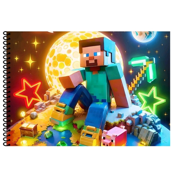 Caderno de Desenho Capa Dura Minecraft – 96 Folhas | Papel 90g | Para Sketches, Anotações e Criações em Oferta na Shopee
