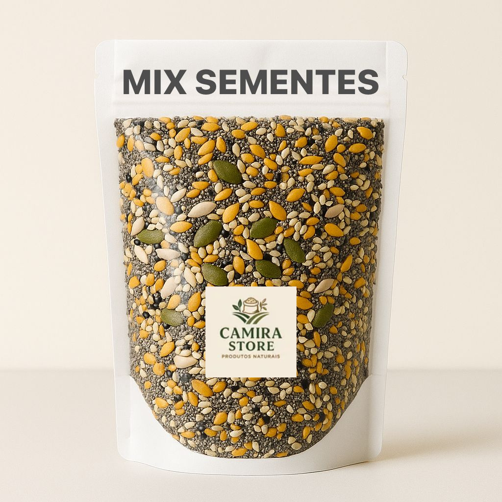 Mix De Sementes Abóbora, Pepita, Chia, Linhaça Dourada e Gergelim Branco e Preto 500g em Oferta na Shopee