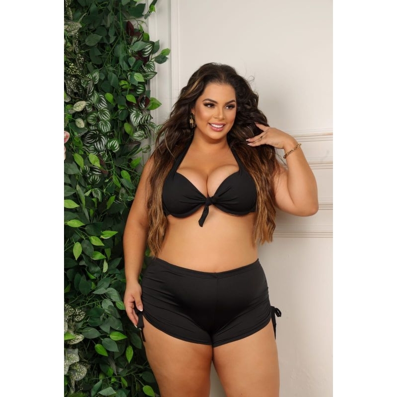 Conjunto De Biquini Plus Size Com Bojo e Aro Sustentação Com Suquini Forrado