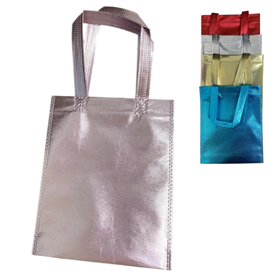 Kit Sacola Metalizada TNT Com Alça Reforçada 20x25 Lembrancinha de Festas