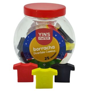 Pote com 25 Borracha Divertida em formato de camisa tamanho Escolar - Yins Paper em Oferta na Shopee
