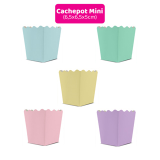 10 Cachepots de Papel em Cores Candy ou Pastel Tamanho Mini - 6,5x6,5x5cm em Oferta na Shopee