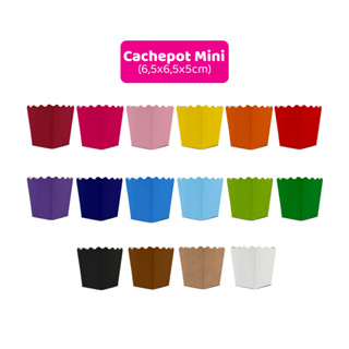 10 Cachepots de Papel Tamanho Mini - 6,5x6,5x5cm | Cores Variadas em Oferta na Shopee