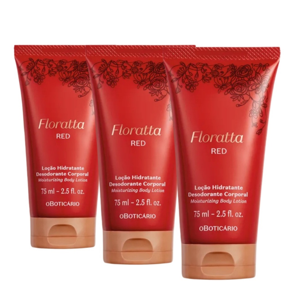 Kit 3 Cremes Hidratantes Florata Red Feminino Floral - 200g
