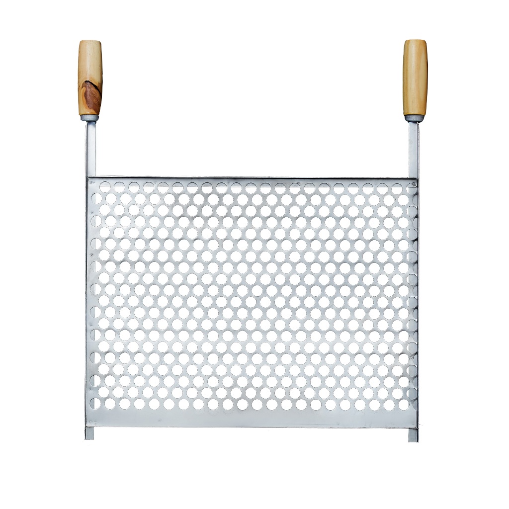 Grelha Para Churrasco Tela Moeda de Aço Com Cabo Para Churrasqueira