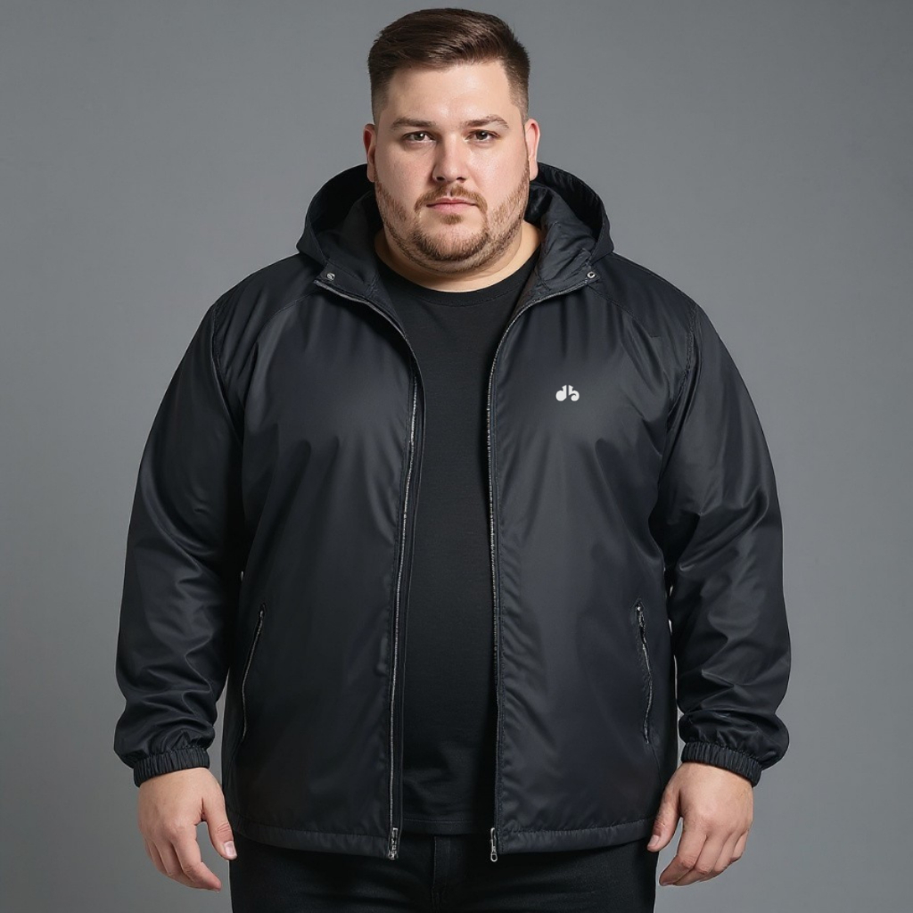 Jaqueta Corta Vento Masculina Plus Size P ao G4 Capuz Forrado Impermeável