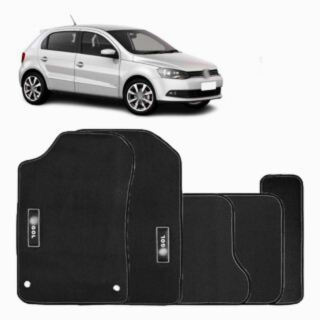 Kit de tapetes 5 peças específico Gol G6 2016 2017 Carpete Res-Preto