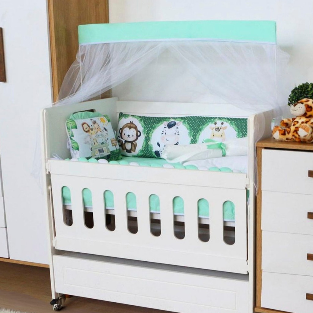 Kit Mini Berço Menina Menino com Trança Sublimado Light 10 Peças