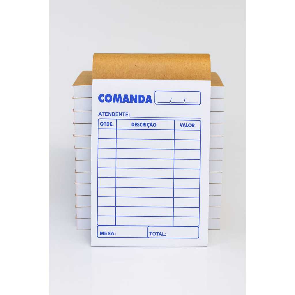 10 Bloco de Comanda Comercial 7x10 cm – (100 Folhas Cada)  Restaurantes, Bares em Oferta na Shopee
