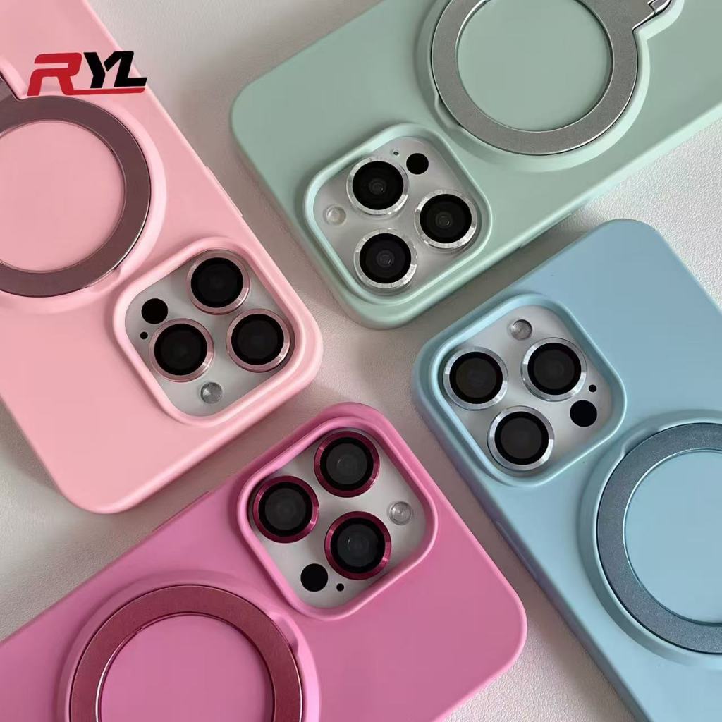 Capinha/Case Luxo em Silicone c/ Suporte Compatível com MagSafe para iPhone 11/12/13/14/15/16PRO MAX em Oferta na Shopee