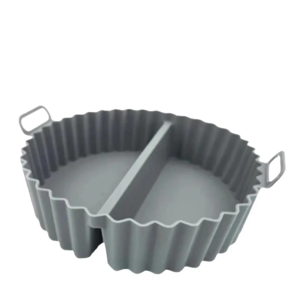 Forma Dupla De Silicone Cesto Redondo Cinza para Airfryer