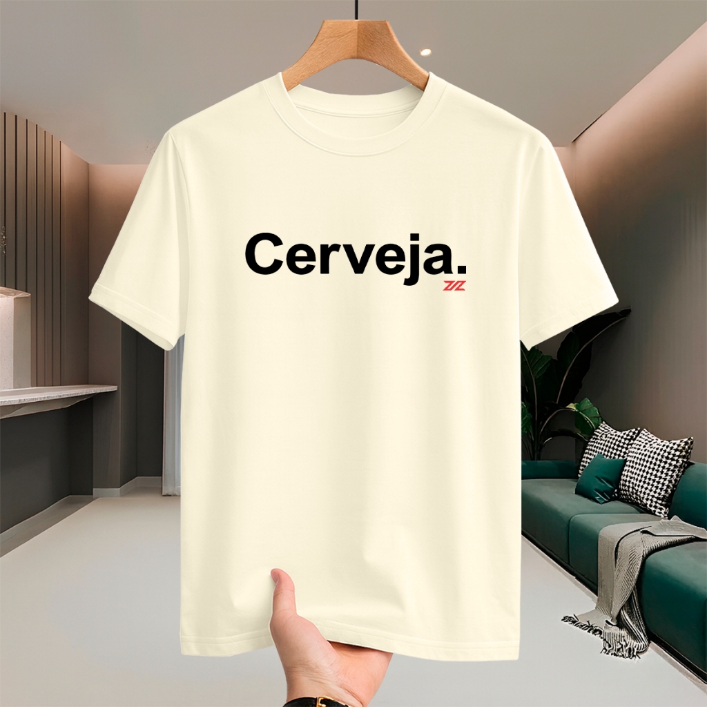 Camiseta Básica 100% Algodão Cerveja Blusa Masculina Malha Premium Diversas Cores PP ao G1