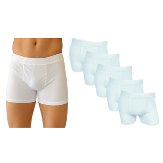 kit 5 Cueca Toda Branca Cuecas Box Boxer Lisa