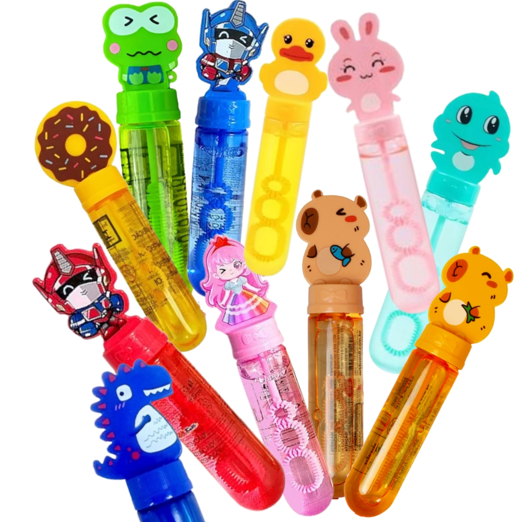 Bolha de Sabão Kit 24 Bolinha de Sabão Colorida Lembrancinha de Festa Atacado Temas Sortidos