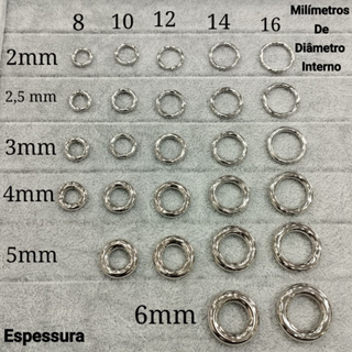 Piercing Aço Cirúrgico Argola Segmento Articulada Click Grossa Alargador Expansor em Oferta na Shopee