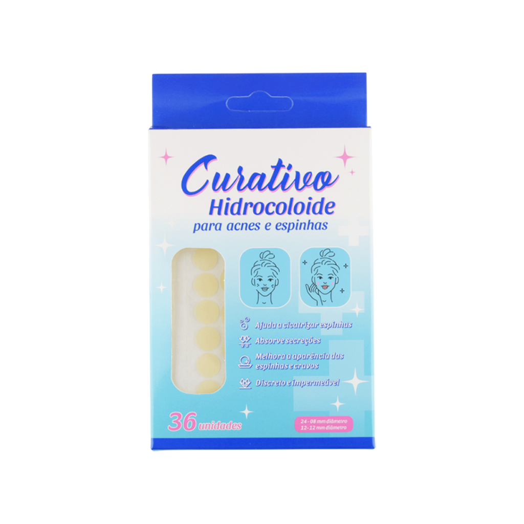 Adesivo Hidrocolóide para Acnes e Espinhas – 36 Unidades