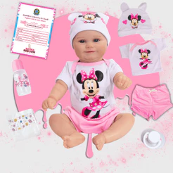 Bebê Reborn Boneca Menina MaddieGirl Minnie Original Corpinho Em Silicone