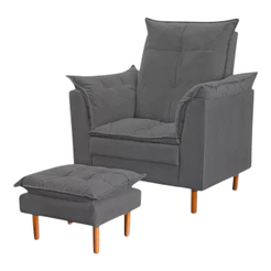 Kit Amamentação Poltrona + Puff Pé Palito Decoração Para Sala de Estar