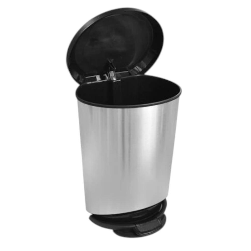 Lixeira Tipo INOX Com Pedal E Tampa Para Banheiro Escritório Cozinha Quarto - 10 ou 20 Litros em Oferta na Shopee