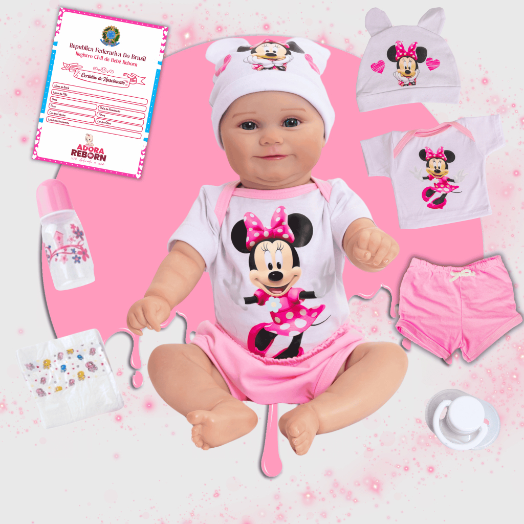 Bebê Reborn Boneca Menina MaddieGirl Realista Minnie Original Corpinho Em Silicone