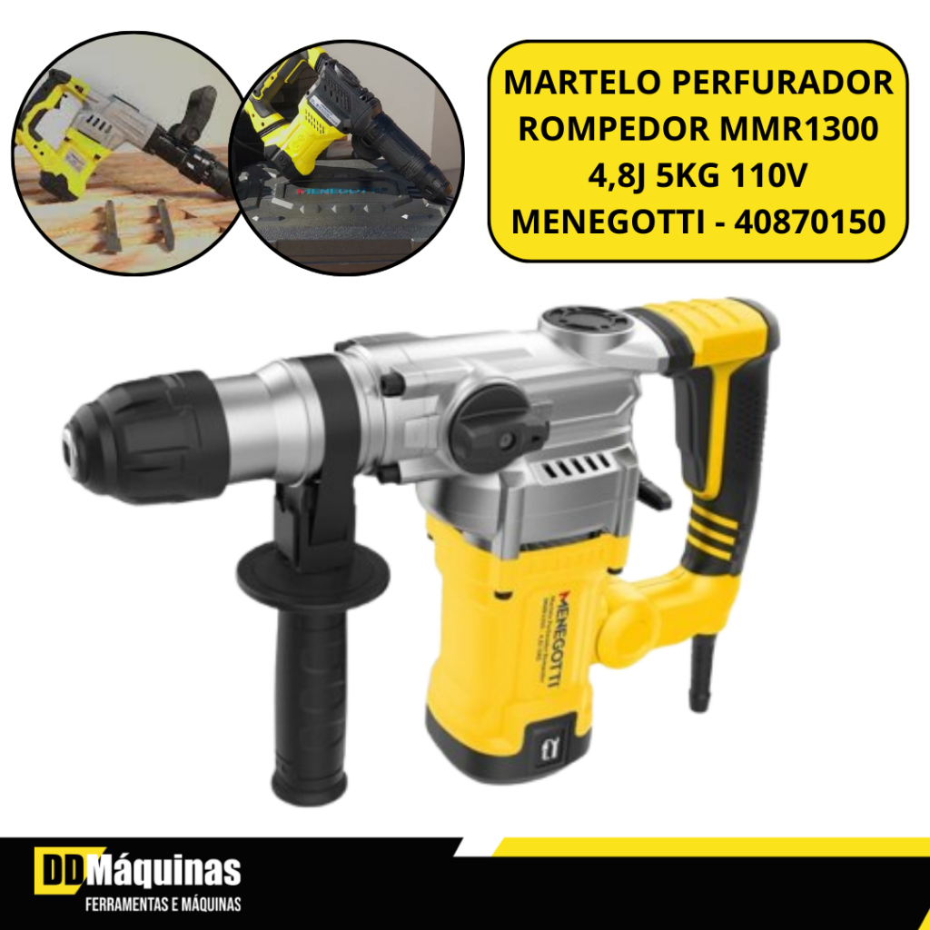 Martelete Rompedor 5KG 4,8J 1300W MMR1300 110V - Menegotti