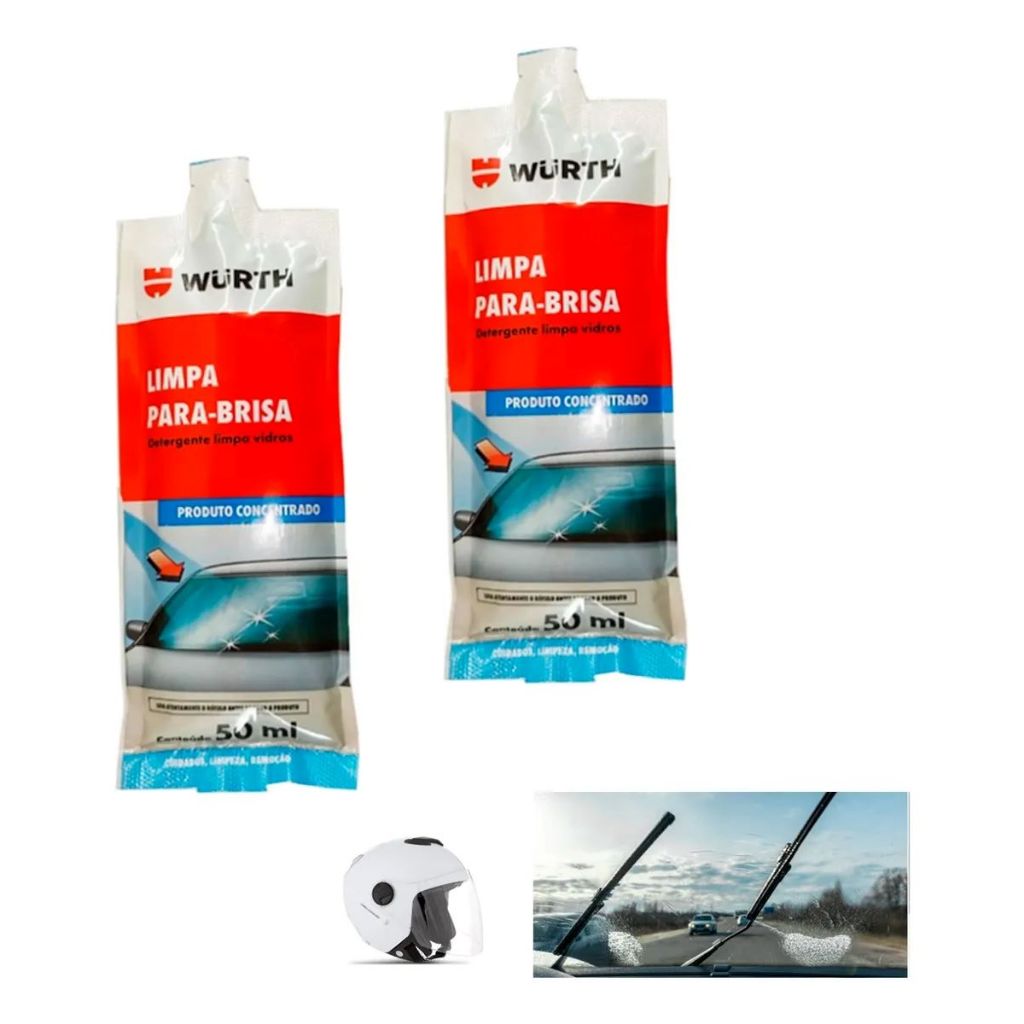 Limpa Para-brisa Sachê Concentrado 50ml Kit 2 Un Wurth Carro
