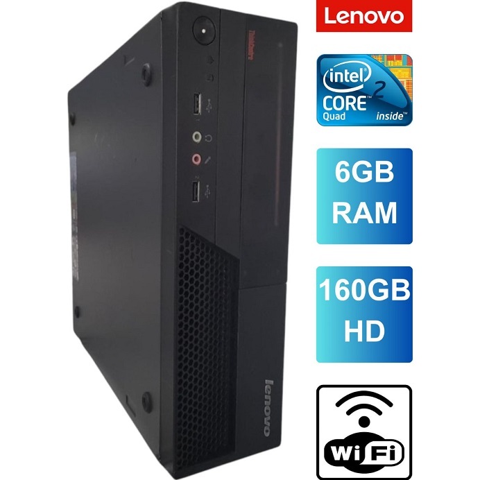 Computador Slim Lenovo Core 2 Duo 6gb ram Ddr3 160gb HD Garantia 3 Meses NF Trabalho Estudo Promoção