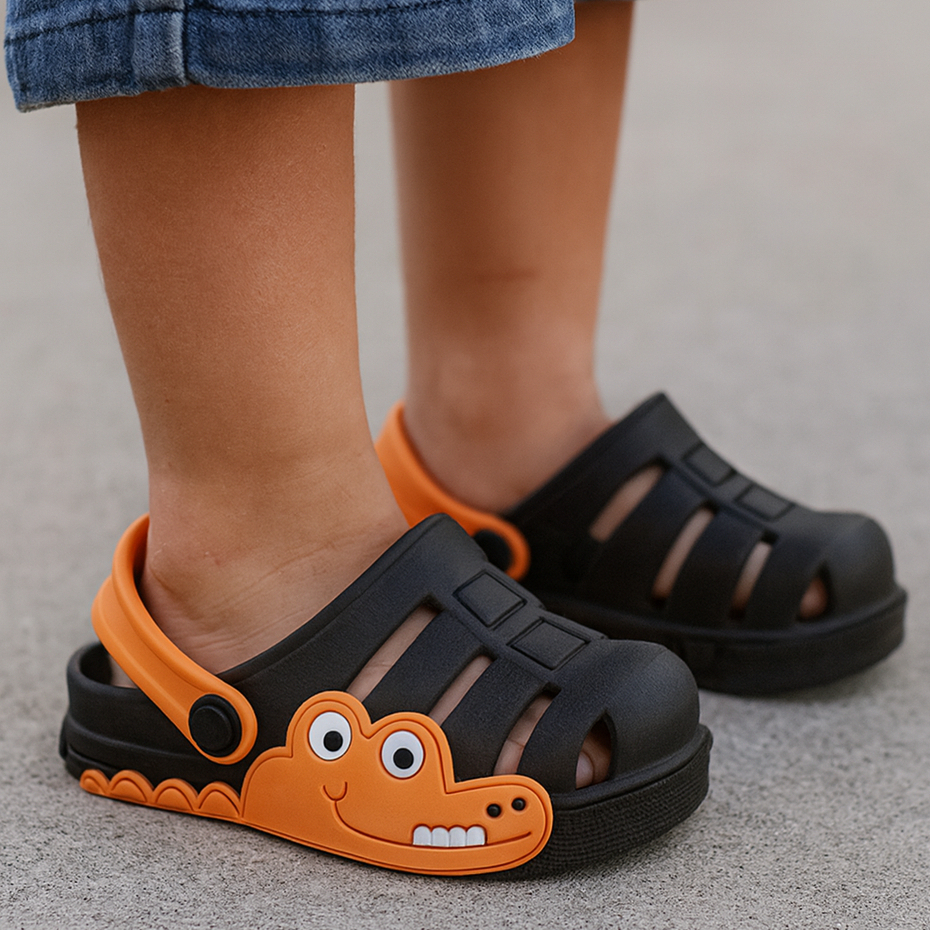 Papete Infantil Masculina Jacaré Babuche Masculino Flexível Confort Com Sola Antiderrapante