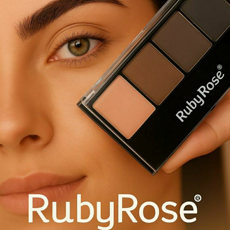 Sombra para Sobrancelha Ruby Rose paleta – Maquiagem Para Corrigir e Preencher